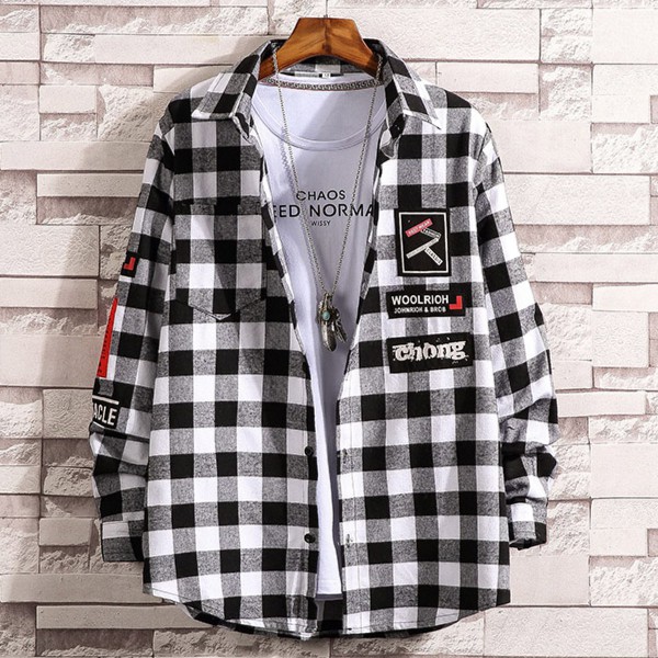 Áo khoác sơ mi caro nam phong cách Hàn 03 | BigBuy360 - bigbuy360.vn