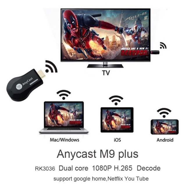HDMI không dây AnyCast M9 Plus 2018 chính hãng