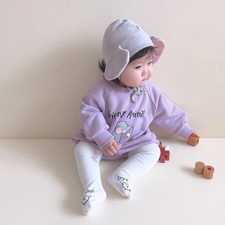 Áo liền quần họa tiết hoạt hình voi kèm nón xinh xắn cho bé gái