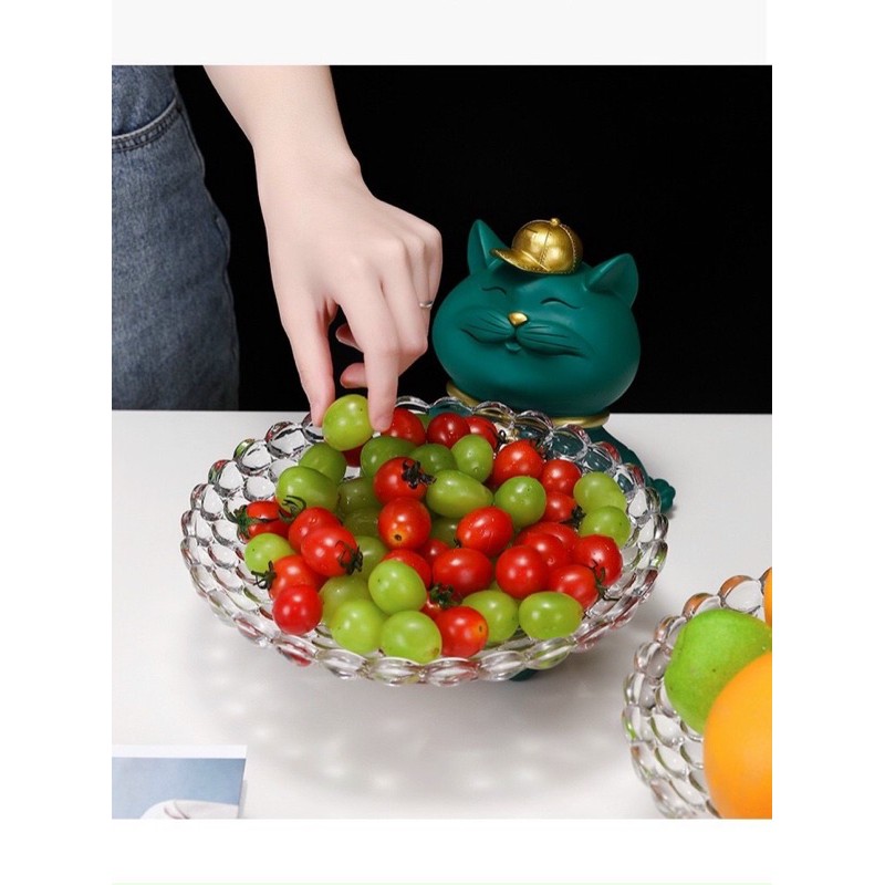 Khay hoa quả mèo may mắn