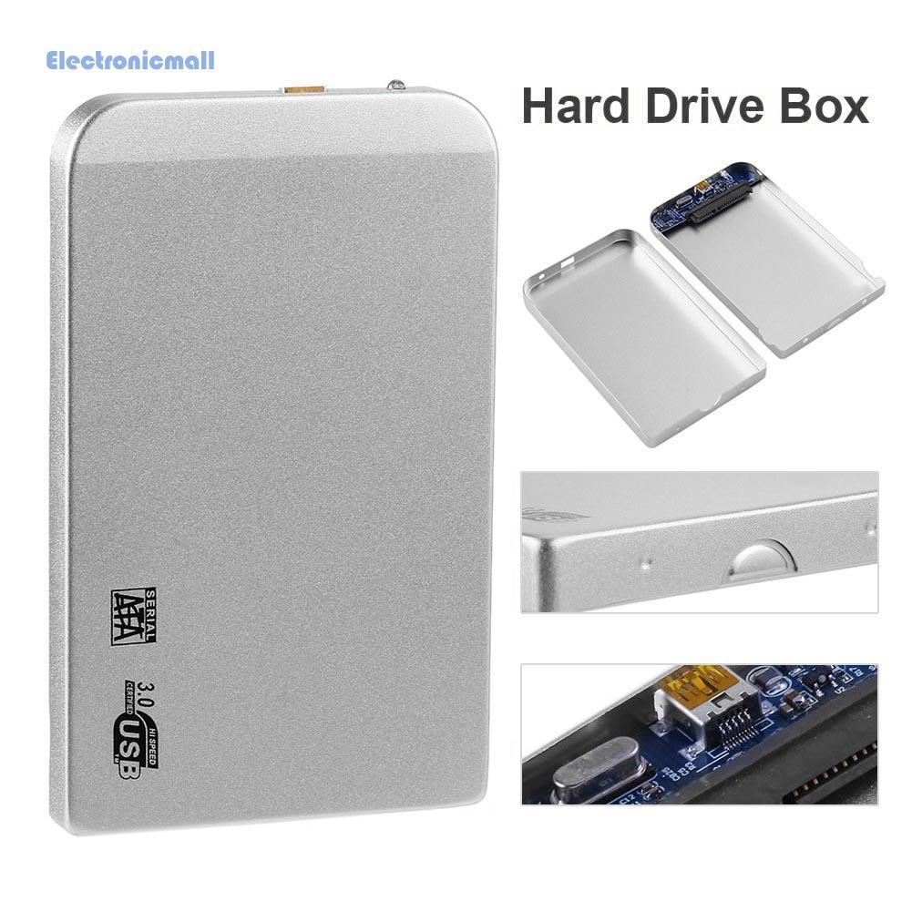 ElectronicMall01 3TB Ultra Thin 2.5in USB3.0 SATA SSD HDD Hard Drive Case Aluminum Enclosure Box