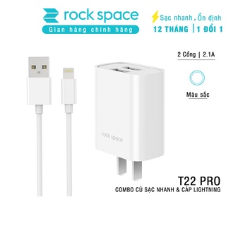 Mua Bộ củ cáp sạc nhanh iphone Rockspace T22 pro 2 cổng sạc nhanh không nóng máy  chính hãng bảo hành 12 tháng
