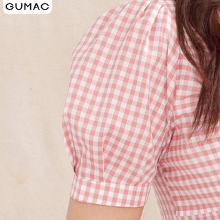 Đầm nữ caro rút ngực GUMAC DA1002