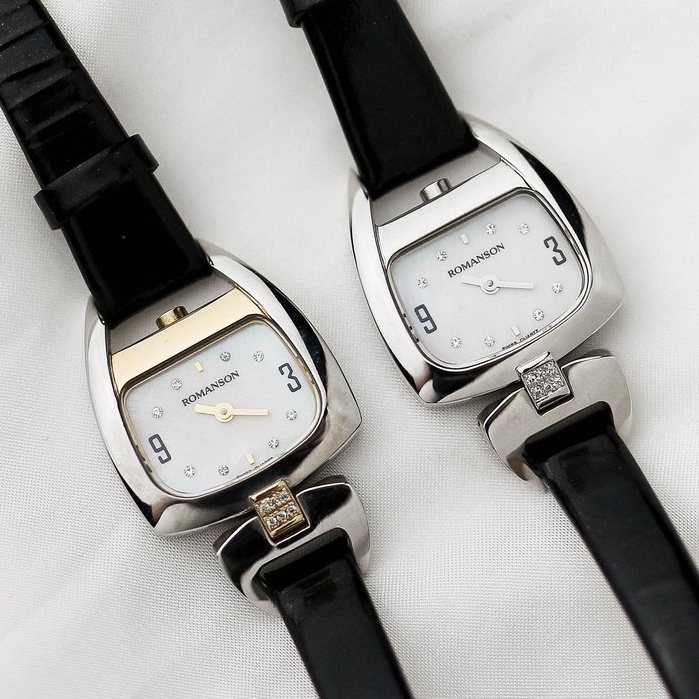 Đồng hồ Romanson Watch RN1206QL nữ mặt nhỏ đính đá kính chống xước máy Thụy Sĩ chống nước dây da cao cấp chính hãng