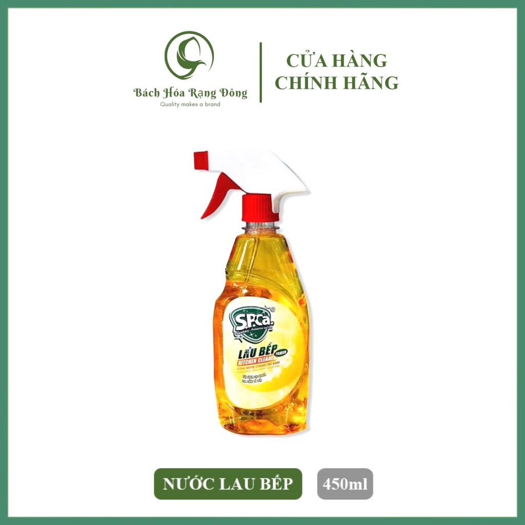 Nước Lau Bếp Đa Năng SPCa 450ml Chai Tẩy Dầu Mỡ Nhà Bếp Chiết Xuất Tinh Dầu Vở Cam Sạch Cực Nhanh