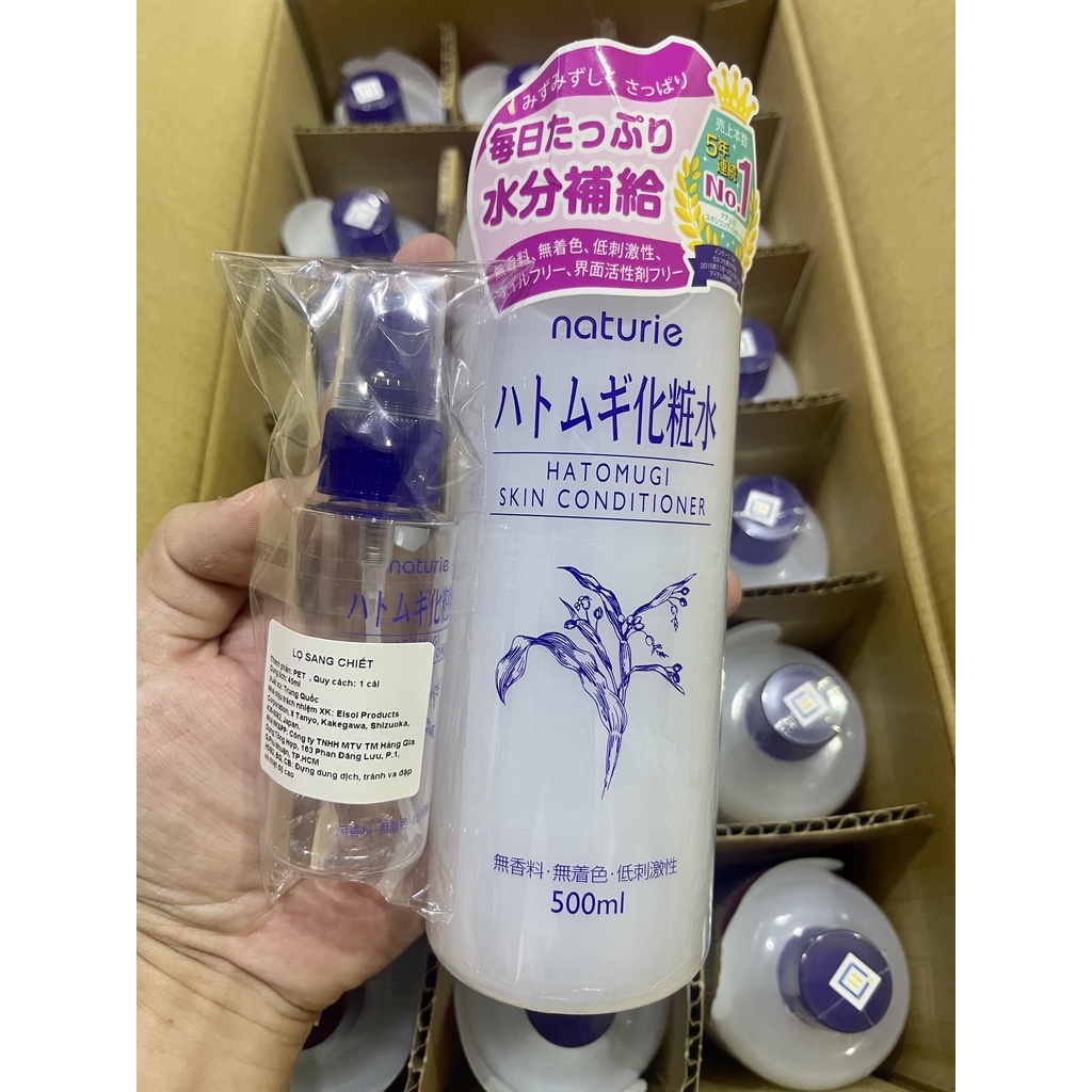 Nước hoa hồng Naturie Skin Conditioner Lotion 500ml Nhật Bản🌟Sáng Da🌟Chống Lão Hoá🌟Nhỏ Lỗ Chân Lông🌟Hatomugi🌟Dokukam