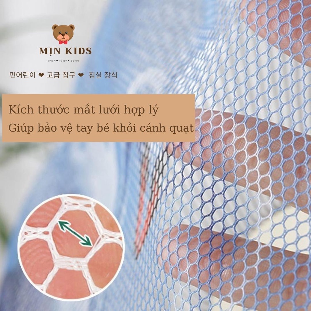 Lưới bọc quạt an toàn cho bé MỊN KIDS, bọc quạt an toàn họa tiết dễ thương bảo vệ cho bé