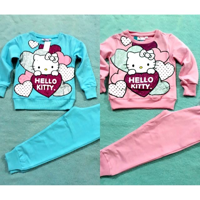 Bộ bé gái mèo hello kitty đính kim tuyến cho bé size 4-12.