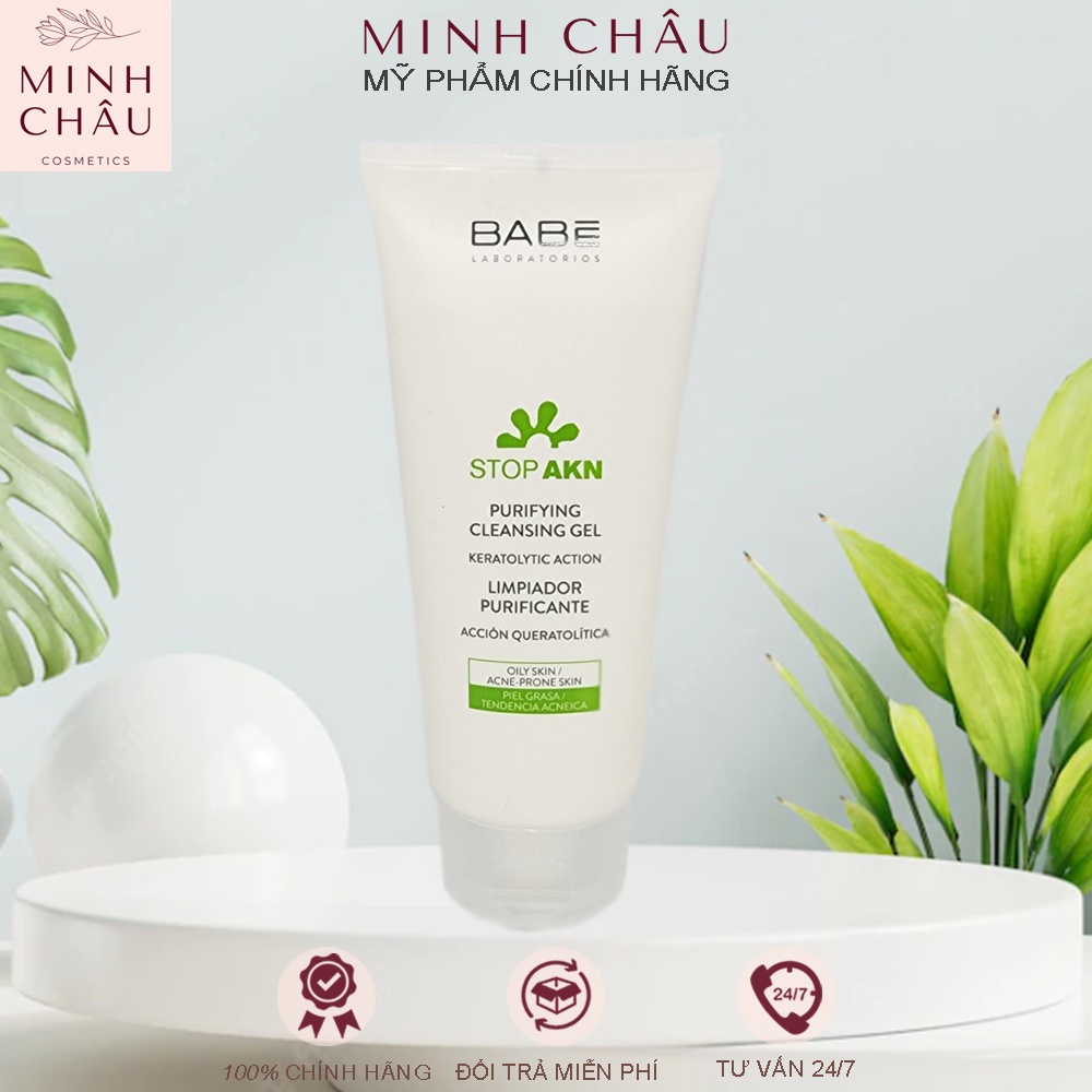 Sửa rửa mặt dịu nhẹ Babe Stop AKN Purifying Cleansing Gel 100/200ml