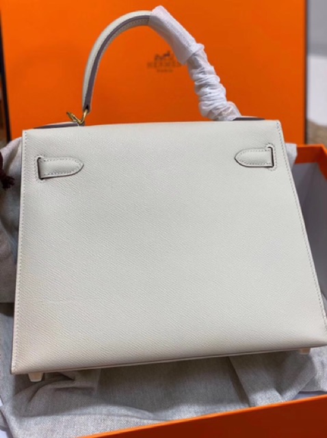 Túi Hm kelly siêu cấp màu trắng