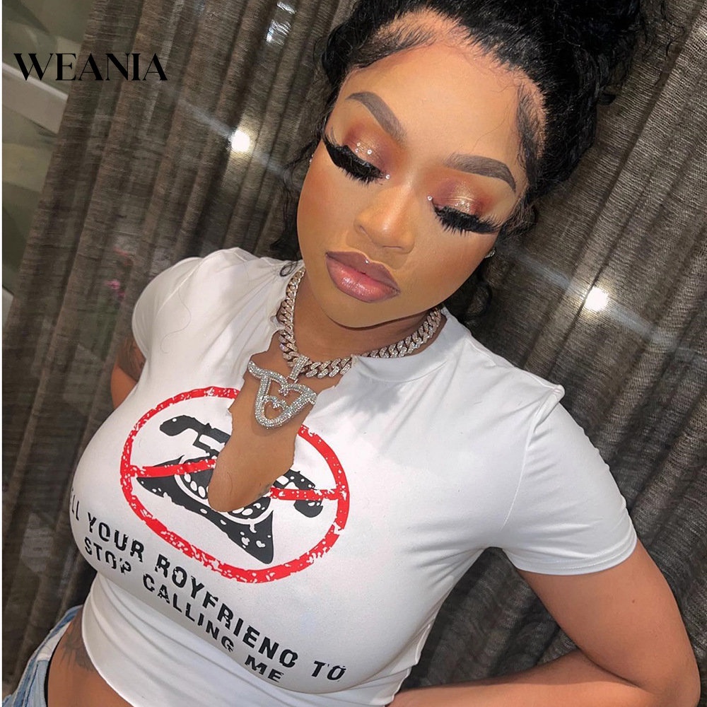 Áo Thun Crop Top In Họa Tiết Thời Trang Dành Cho Nữ