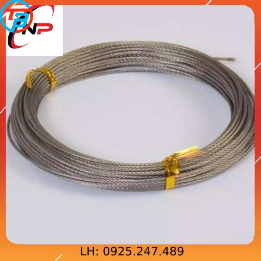 Dây Cáp Inox 304 2mm loại tốt chống rỉ sét,ăn mòn.làm dây phơi quần áo,trang trí nhà cửa...Size 10met 20met 30met 40met.