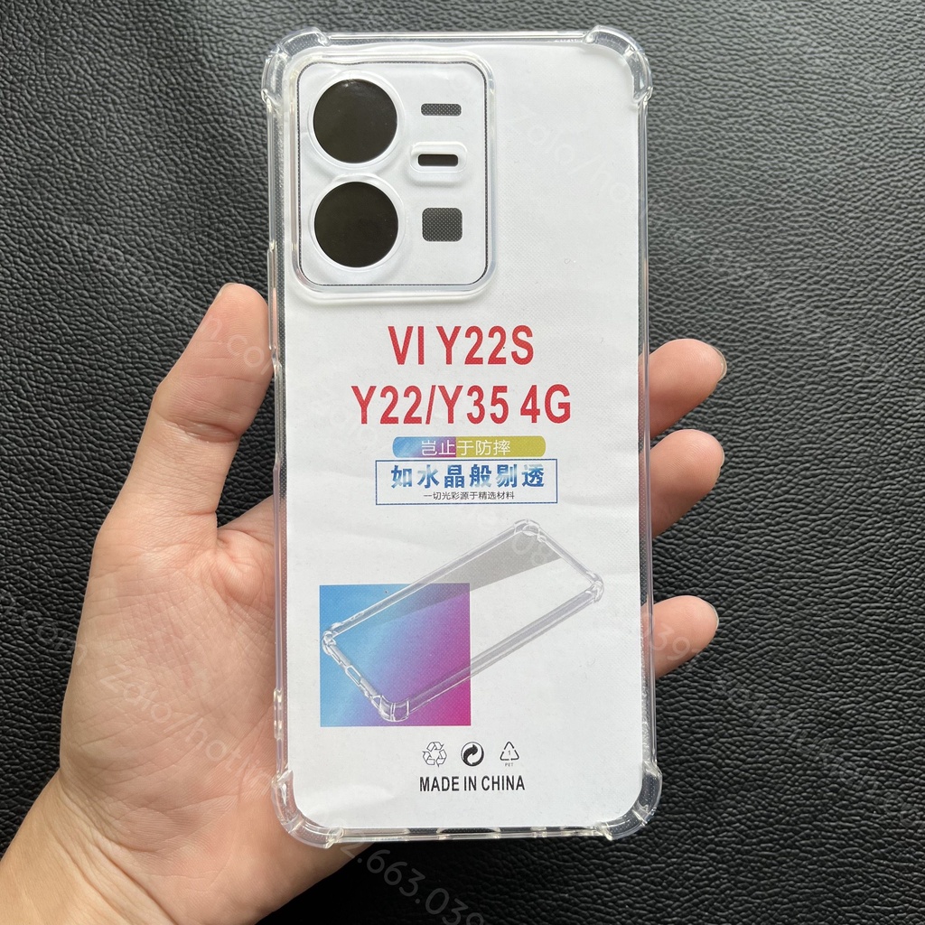 Ốp lưng Vivo Y22 / Y22S loại chống sốc và loại dẻo trong, dẻo đen TPU bảo vệ cam bền đẹp