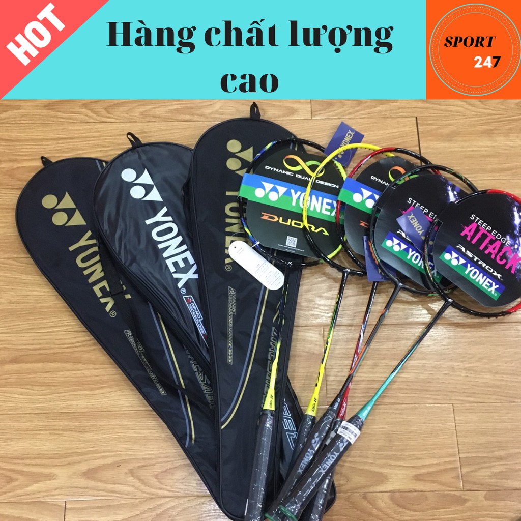 Vợt cầu lông Lining, Yonex, Victor 100% Khung Carbon chịu cân đến 10,5kg.Tặng (Cước+ Bao Vợt + Quấn cán vợt) siêu bền