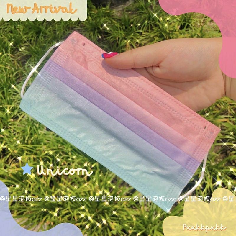 Sẵn - Khẩu Trang Cầu Vồng Pastel Ombre