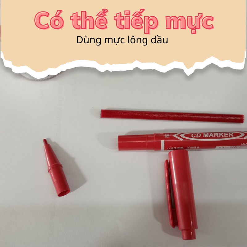 Bút 2 Đầu 1 Đầu Lông Và 1 Đầu Kim Viết Đánh Dấu Trên Mọi Chất Liệu VTLSHOP
