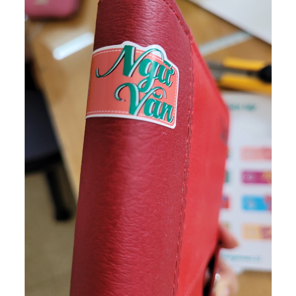 Sticker Nhãn Vở Môn Học, Phân Trang Môn Học, dán gáy sách