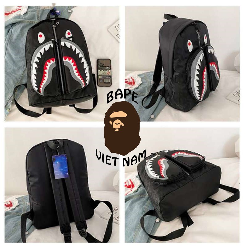 [Best Quality] Balo Bape Shark 4 Màu Camo, chất liệu Canvas chống nước Bape VN