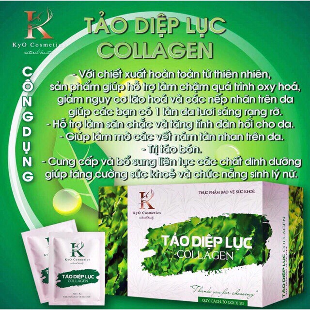 Tảo Diệp Lục Collagen Kyo Chính Hãng