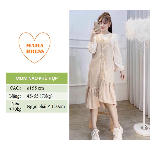SET Váy yếm bầu đẹp giá rẻ Đầm bầu thu đông thiết kế đuôi cá cho mẹ bầu nơi công sở dự tiệc V34