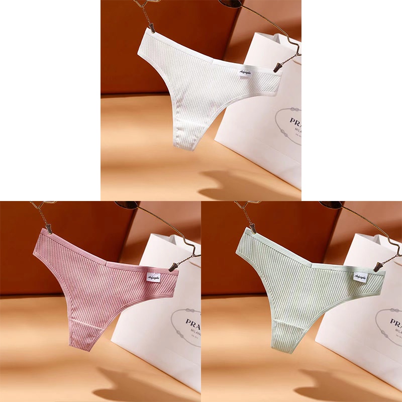 AOFEIQIKE AOFEIQIKE Set 3 Quần Lót Cotton Lưng Thấp Quyến Rũ Cho Nữ