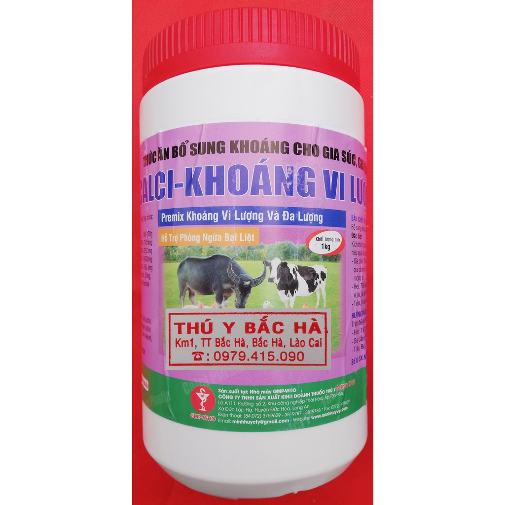 1kg CALCI-KHOÁNG VI LƯỢNG Thức ăn bổ sung khoáng cho gia súc, gia cầm, chó mèo, chim cảnh