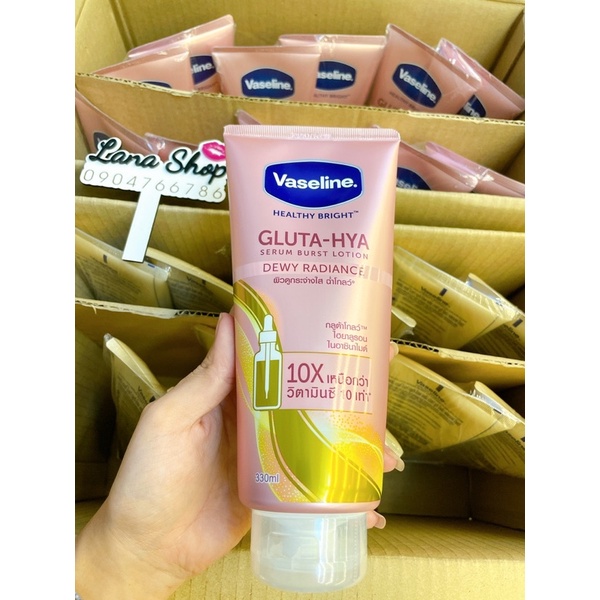 Sữa Dưỡng Thể Vaseline Healthy Bright Gluta HYA Serum 10X Thái Lan 330ml