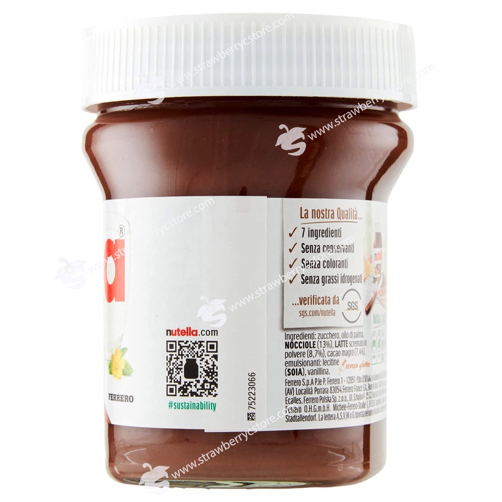 Bơ Hạt Phỉ & Cacao Nutella Chocolate Hazelnut Spread, Hũ Thủy Tinh 350g