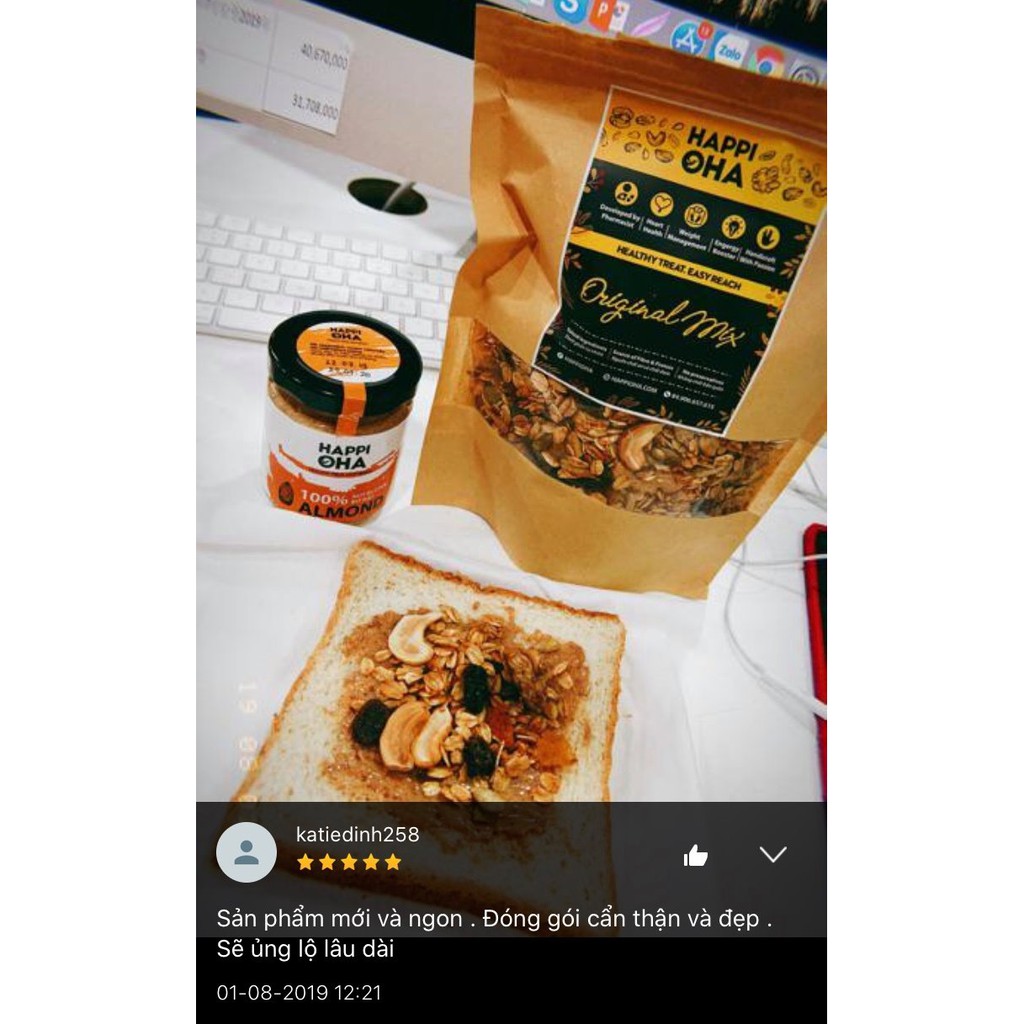 Granola hương quế 240g/400g Không Đường Tinh Luyện - Ngũ cốc Ăn kiêng/Ăn sáng - Original Mix HAPPI OHA | BigBuy360 - bigbuy360.vn