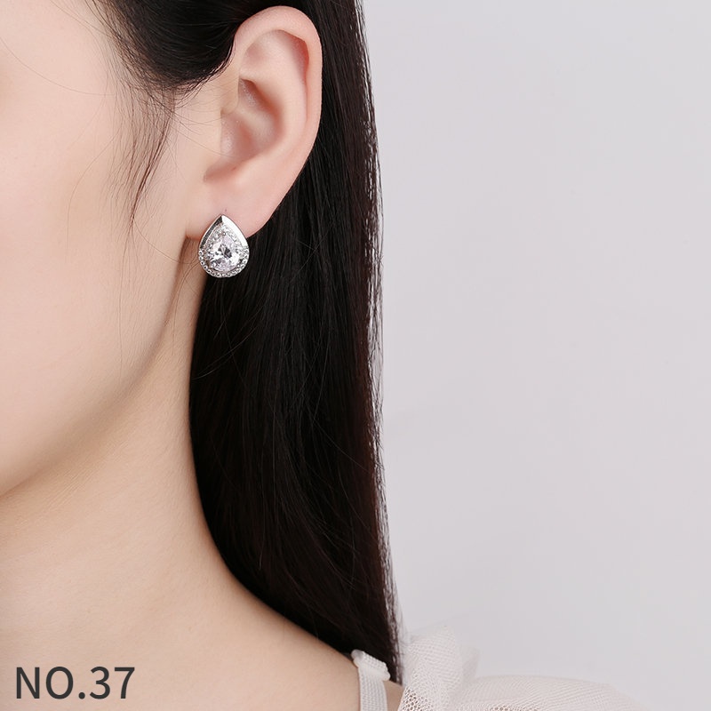 Bông Tai Bạc 925 Dáng Dài Đính Kim Cương Trắng Thanh Lịch Thời Trang