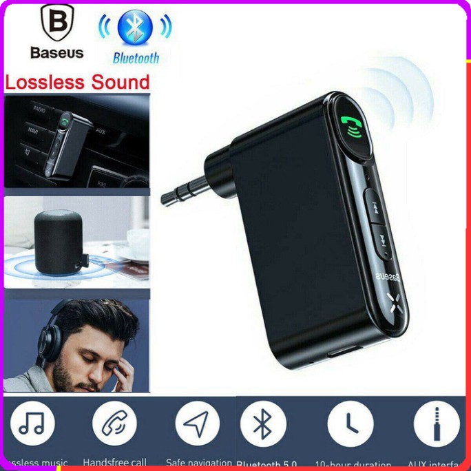 Sản Phẩm Bộ thu phát Bluetooth Receiver Baseus WXQY-01 Bluetooth version: v5.0, Cổng sạc micro USB, tai nghe giao diện A