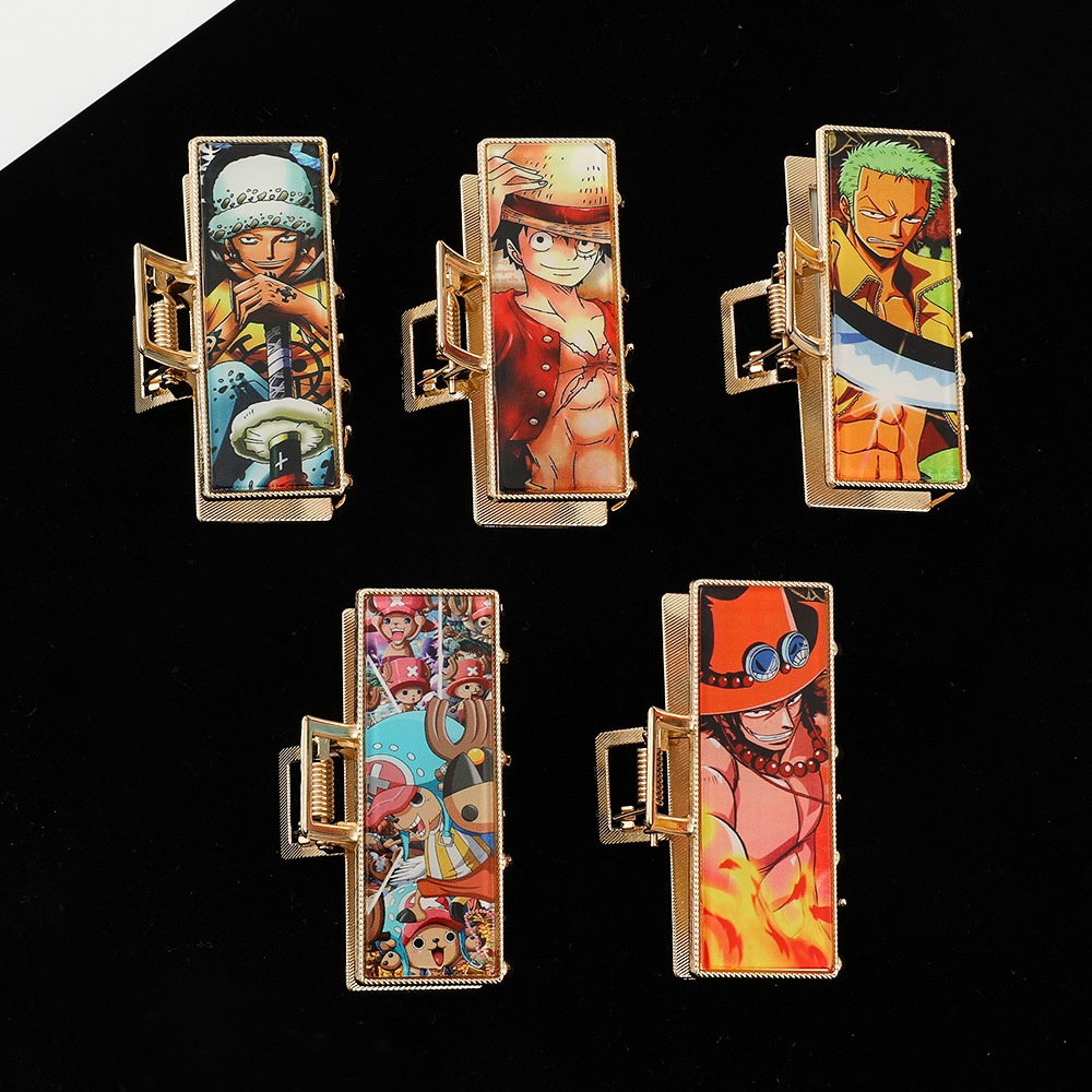 ✨Cổ Phiếu Sẵn Sàng✨Kẹp Tóc Kim Loại Hình Nhân Vật Hoạt Hình One Piece