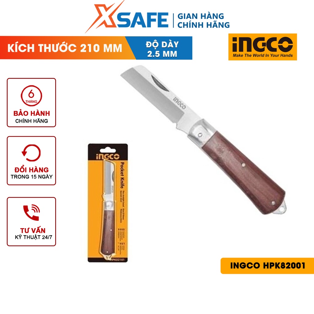 Dao tước dây điện lưỡi thẳng INGCO HPK82001 kích thước 210mm, chất liệu thép đặc biệt