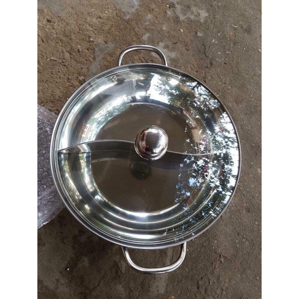 Nồi lẩu inox 2 ngăn 34cm