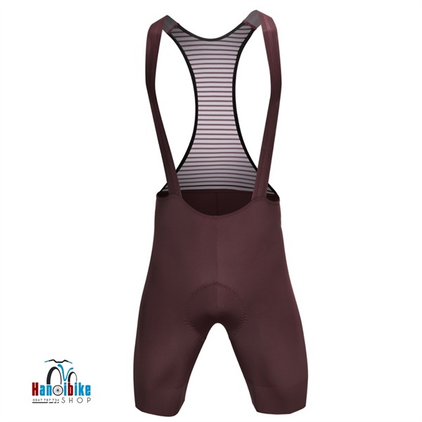 Quần bỉm yếm dây đeo xe đạp Darevie Color Bib Short cao cấp màu Đỏ nâu
