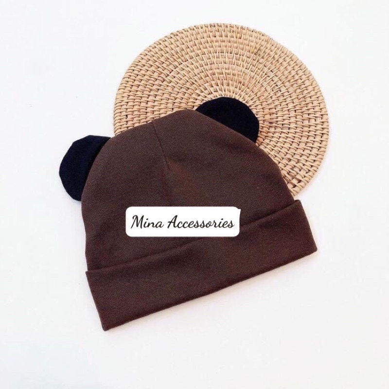 Mũ cotton tai chuột mickey cho bé - mũ trùm đầu