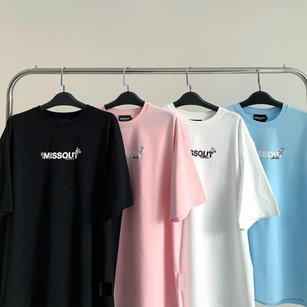 [Mã SKAMSALE07 giảm 10% TỐI ĐA 100K đơn150K] Áo Thun Missout BUNNY&BEAR TEE 4 màu nam nữ Full Tag tay cổ