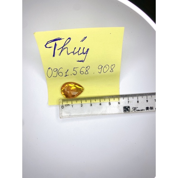 Hạt đá nhựa hình giọt nước không viền 25x18mm  trang trí oản, làm đồ handmade, phụ kiện may mặc DIY