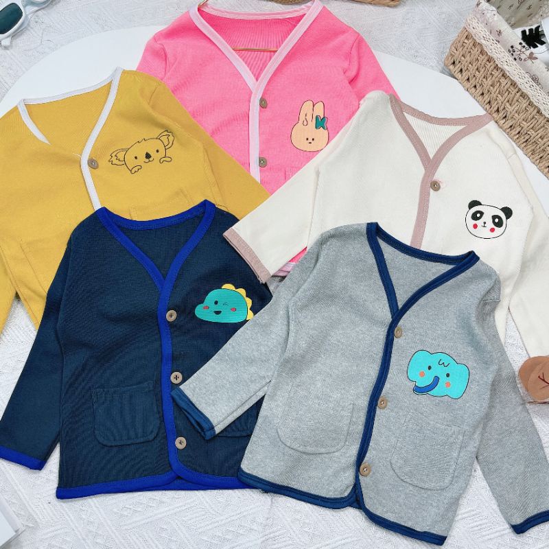 Áo Len Cardigan Cho Bé Từ 8-18kg Chất Len Cổ Chữ V Đáng Yêu