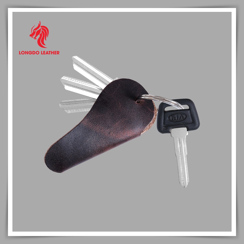 Móc chìa khóa giá rẻ - Cam kết da bò thật 100% - Hàng chính hãng thương hiệu Longdo Leather - MK02