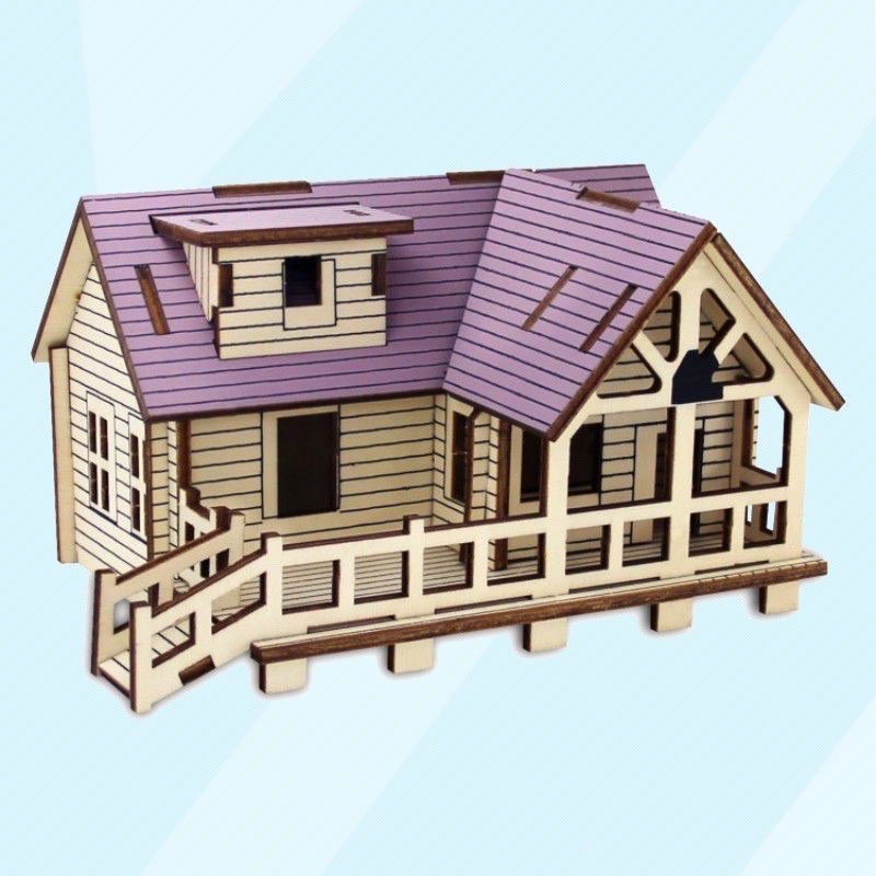 Mô hình lắp ghép nhà bằng gỗ 3d ib chọn mẫu