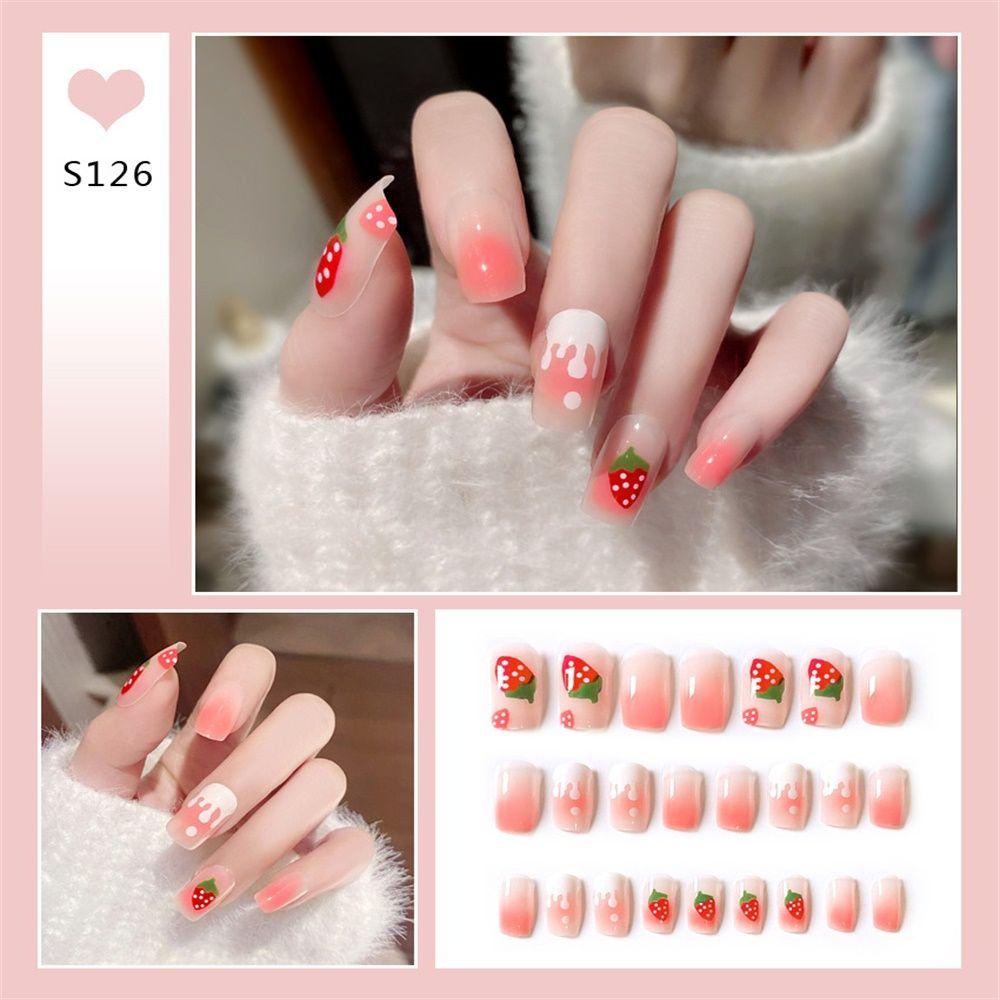 Set 24 Móng Tay Giả Dài Trang Trí Nghệ Thuật