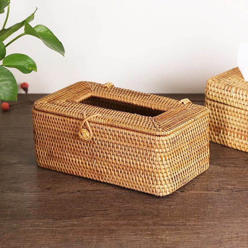 Hộp Mây Đựng Khăn Giấy Chữ Nhật Pii Home