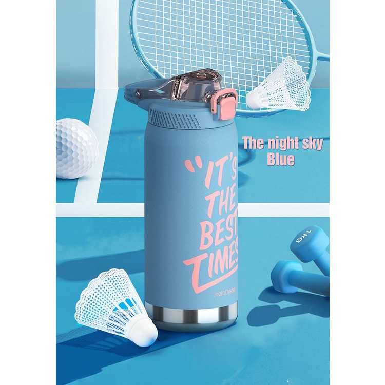 Bình giữ nhiệt thể thao1000ml chính hãng thương hiệu HELLO DREAM chất liệu 304 không gỉ đựng nước hàng ngày,tập thể thao