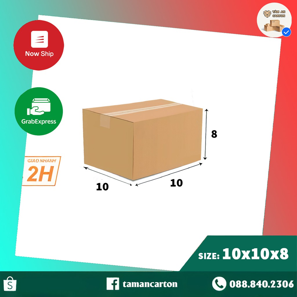 Hộp carton 10x10x8