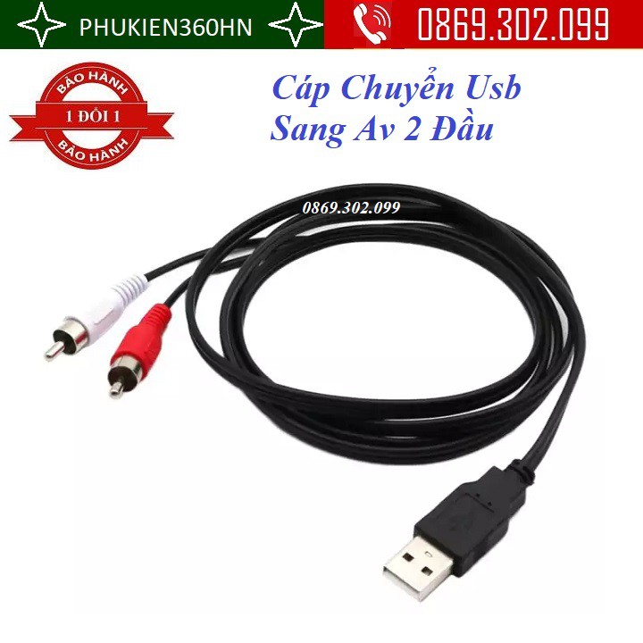 Cáp Chuyển Usb Sang Av 2 Đầu Cho Tivi