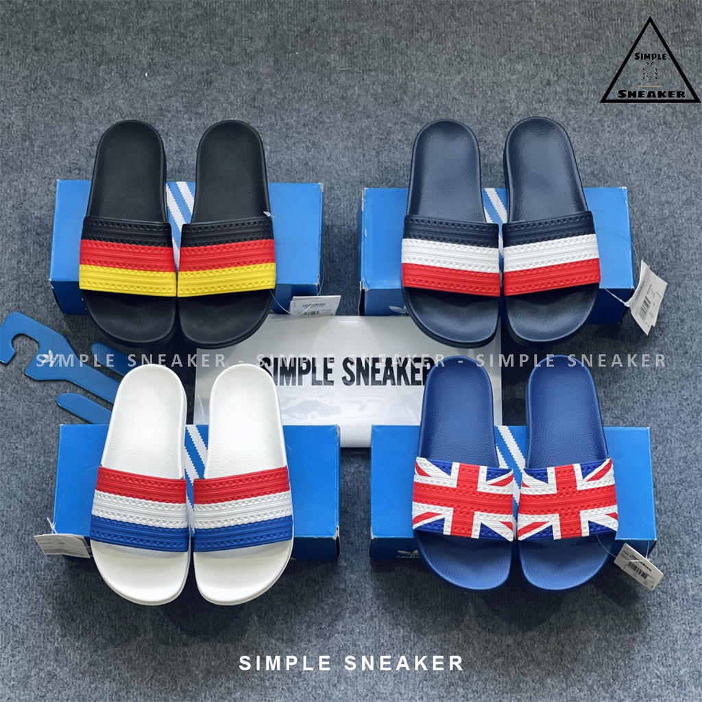 Dép Adidas Adilette Italy Chống Nước Chính Hãng 🔴SIMPLE SNEAKER🔴 Adidas Dép Lá Cờ Quốc Kỳ Các Nước G55379-G55377-G55380