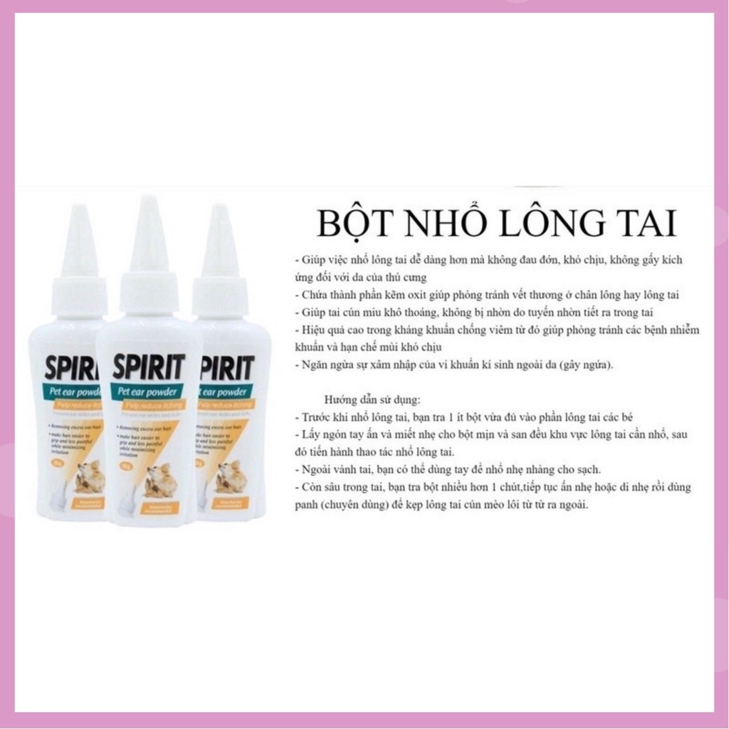 Bột nhổ lông tai cho chó Spirit