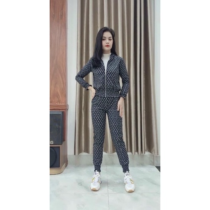 bộ thể thao nữ LV mặc thu đông