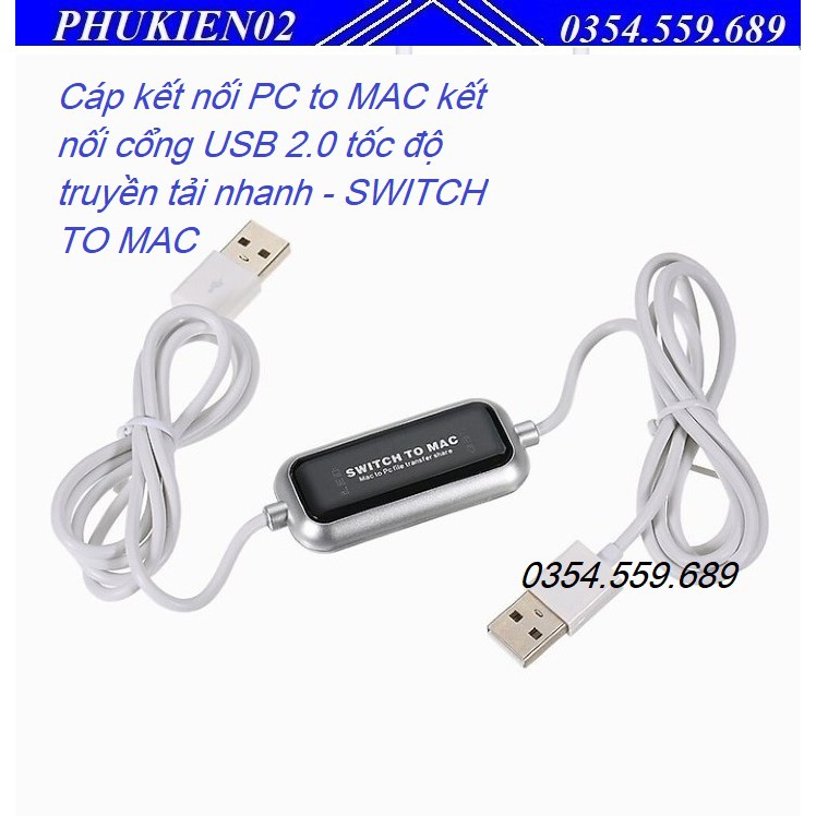 Cáp kết nối PC to MAC kết nối cổng USB 2.0 tốc độ truyền tải nhanh - SWITCH TO MAC